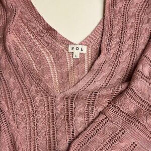 POL Women's Dusty Pink V-Neck Sweater L - XXL